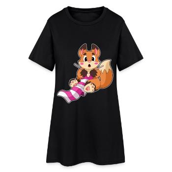 Fox Scarf - Women’s T-Shirt Dress - black - Front