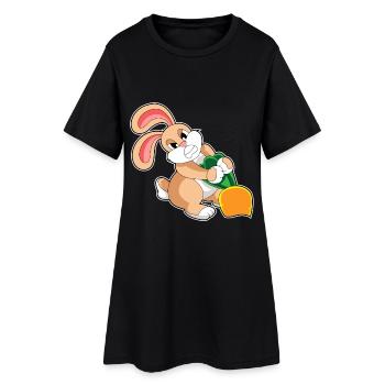 Carotte Lapin - Robe T-shirt Femme - noir - Devant