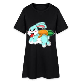 Carotte Lapin - Robe T-shirt Femme - noir - Devant