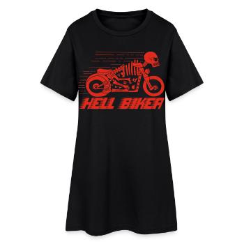 Red skeleton motorcycle - Women’s T-Shirt Dress - black - Front