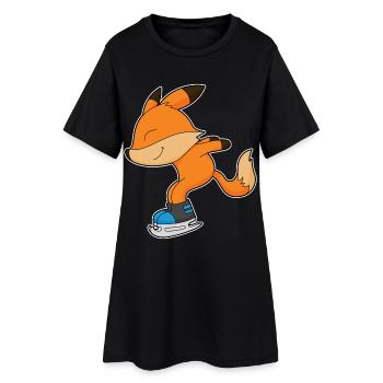 Fuchs Eislaufen Schlittschuhe - Frauen T-Shirt-Kleid - Schwarz - Vorne