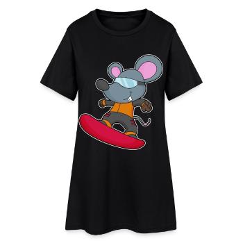 Mouse Snowboarder Snowboard - Robe T-shirt Femme - noir - Devant