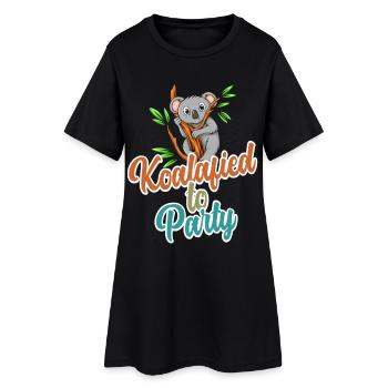 Koalafied to Party Qualified Pun Cute and Funny Ko - Women’s T-Shirt Dress - black - Front