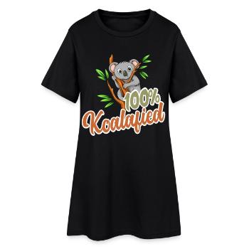 100% Koalafied - Qualified Animal Pun Cute and Fun - Women’s T-Shirt Dress - black - Front