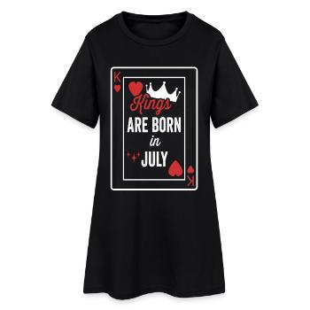 Kings Are Born In July Birthday Date Boys Men - Women’s T-Shirt Dress - black - Front