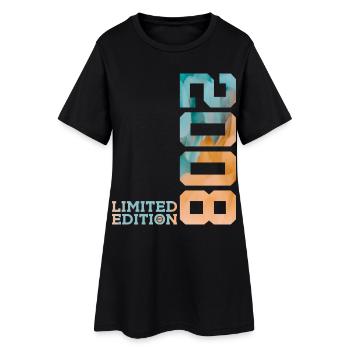 18. GEBURTSTAG LIMITED EDITION 2008 - Frauen T-Shirt-Kleid - Schwarz - Vorne