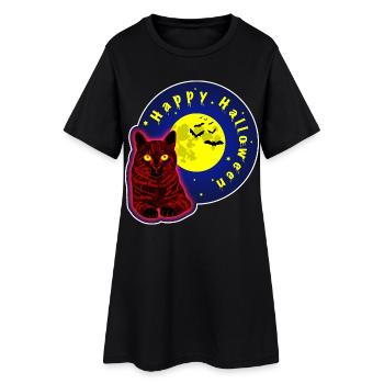 Chat mystique pour Halloween - Robe T-shirt Femme - noir - Devant