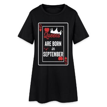 Les reines sont nées en septembre date d’anniversaire filles w - Robe T-shirt Femme - noir - Devant