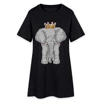 Couronne d’éléphant - Robe T-shirt Femme - noir - Devant
