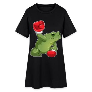Frosch Boxer Boxhandschuhe Boxen - Frauen T-Shirt-Kleid - Schwarz - Vorne