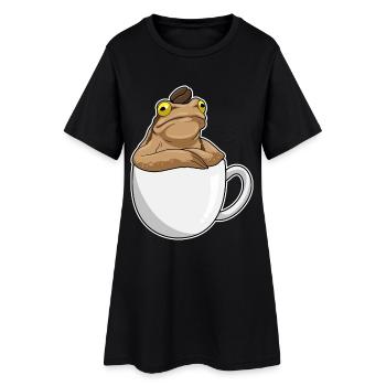 Frog Coffee Coffee Bean - Women’s T-Shirt Dress - black - Front