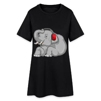 Musique casque d’éléphant - Robe T-shirt Femme - noir - Devant
