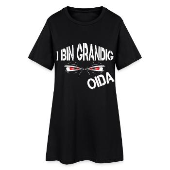 Kraftvolle Grafik mit Augen - Frauen T-Shirt-Kleid - Schwarz - Vorne