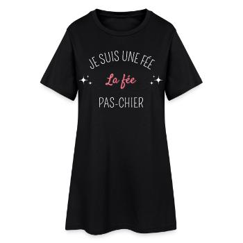 Humour je suis une fée la fée pas chier - Robe T-shirt Femme - noir - Devant