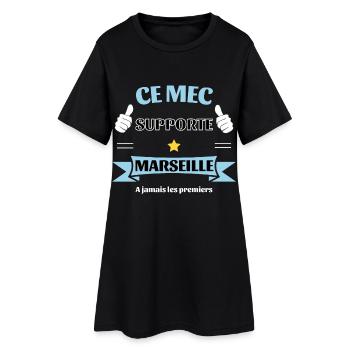 This guy supports Marseille - Women’s T-Shirt Dress - black - Front