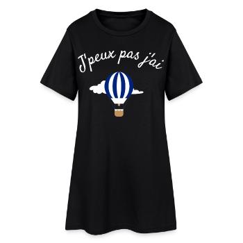 Je peux pas jai Montgolfière - Robe T-shirt Femme - noir - Devant