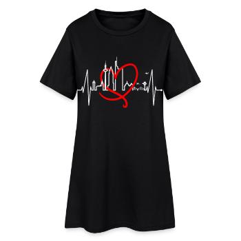 Francfort Skyline Heartbeat FFM Fan Amour Hesse - Robe T-shirt Femme - noir - Devant