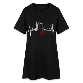 Francfort Skyline Heartbeat FFM Fan Amour Hesse - Robe T-shirt Femme - noir - Devant