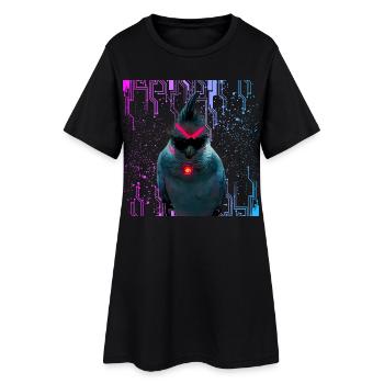 Cyber Cockatiel Neon Bloom - Robe T-shirt Femme - noir - Devant