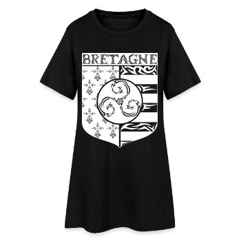 Bretagne Blason Gwenn Ha Du Tribal Triskèle - Robe T-shirt Femme - noir - Devant