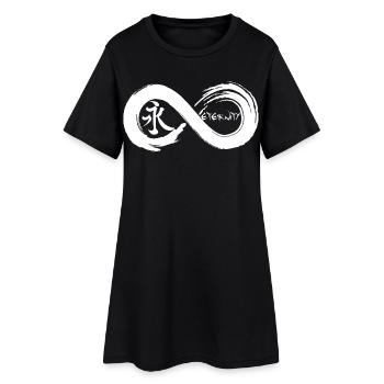 Symbole infini et éternité en japonais (blanc) - Robe T-shirt Femme - noir - Devant