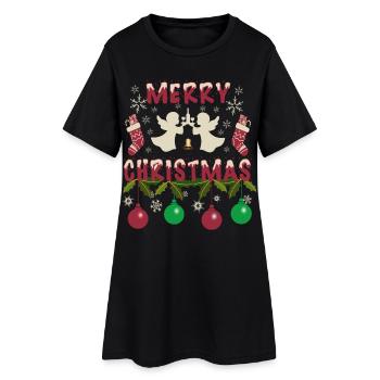 Ange de Noël - Robe T-shirt Femme - noir - Devant