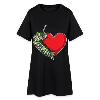 Cœur de chenille - Robe T-shirt Femme - noir - Devant