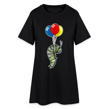 Ballon Caterpillar - Robe T-shirt Femme - noir - Devant