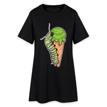 Glace gaufrée Chenille - Robe T-shirt Femme - noir - Devant