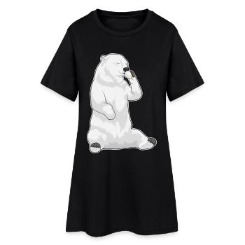 Polar Bear Coffee Cup - Women’s T-Shirt Dress - black - Front