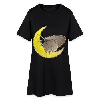 Lune papillon - Robe T-shirt Femme - noir - Devant
