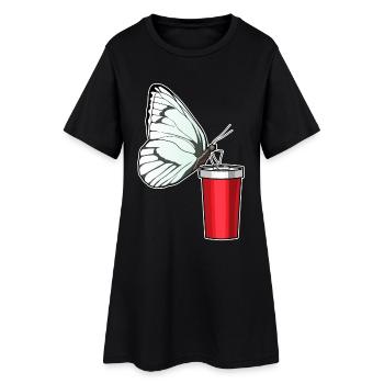 Tasse papillon à emporter - Robe T-shirt Femme - noir - Devant