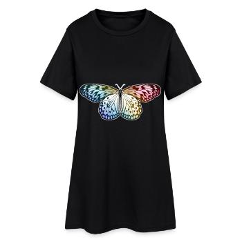 Papillon Arc-en-ciel - Robe T-shirt Femme - noir - Devant