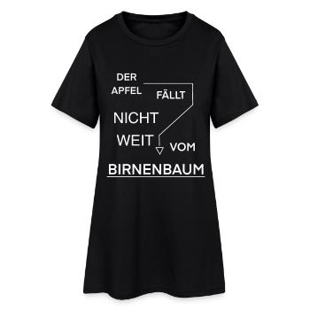 Der Apfel fällt nicht weit - Frauen T-Shirt-Kleid - Schwarz - Vorne