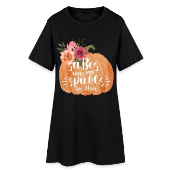 Halloween sweets out otherwise it haunts... - Women’s T-Shirt Dress - black - Front