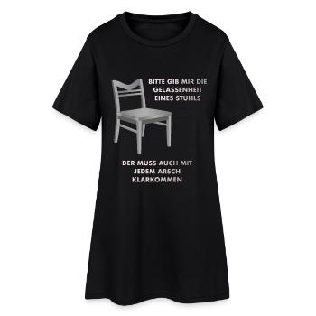 Gelassenheit eines Stuhls - Frauen T-Shirt-Kleid - Schwarz - Vorne