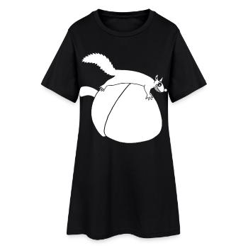 The squirrel against the glans (white) - Women’s T-Shirt Dress - black - Front