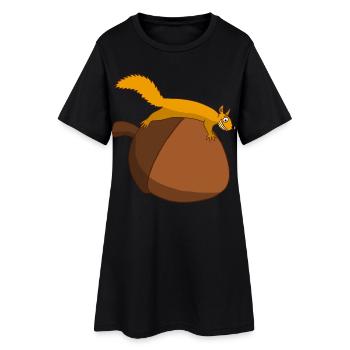The squirrel against the glans - Women’s T-Shirt Dress - black - Front