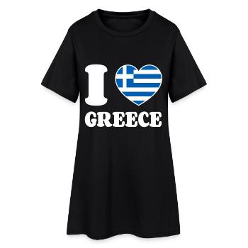J’aime la Grèce Grèce Drapeau grec Cœur - Robe T-shirt Femme - noir - Devant