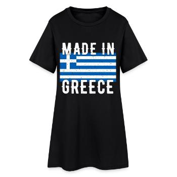 Fabriqué en Grèce Drapeau Grec Rétro Vintage - Robe T-shirt Femme - noir - Devant