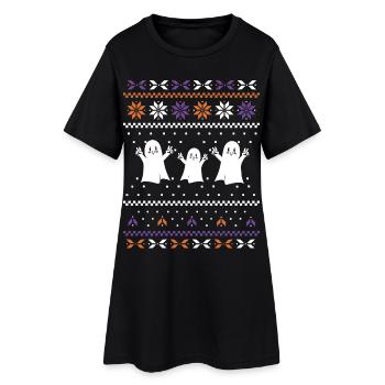 Three Sweet Ghosts - Women’s T-Shirt Dress - black - Front