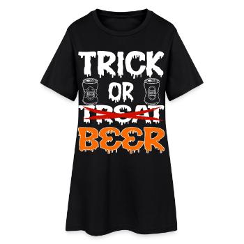 Astuce d’Halloween ou friandises à la bière - Robe T-shirt Femme - noir - Devant
