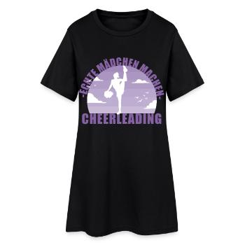 Cheerleading Cheerleader Pompons Mädchen Geschenk - Frauen T-Shirt-Kleid - Schwarz - Vorne