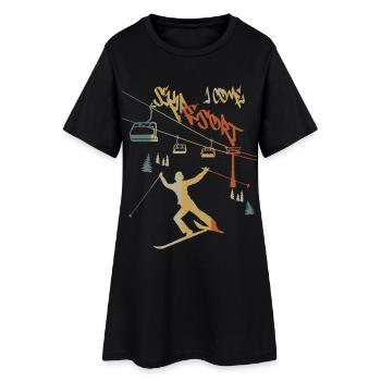 Vacances au ski je viens ! - Robe T-shirt Femme - noir - Devant