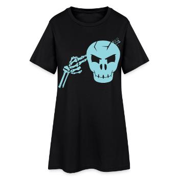 Totenkopf Kopfschuss - Frauen T-Shirt-Kleid - Schwarz - Vorne