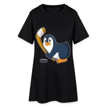 Pingouin Hockey sur glace Bâtons de hockey sur glace - Robe T-shirt Femme - noir - Devant