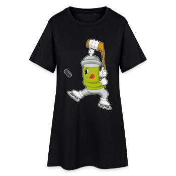 Bâtons de hockey sur glace - Robe T-shirt Femme - noir - Devant