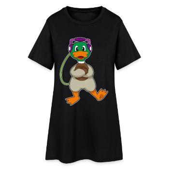Musique de casque de canard - Robe T-shirt Femme - noir - Devant