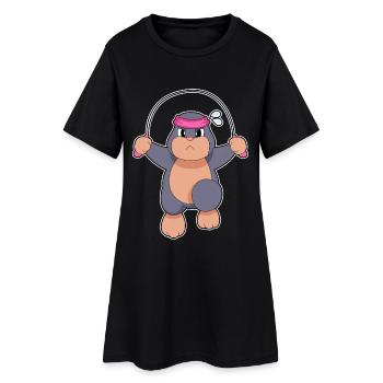 Fitness pour sauter à la corde avec la taupe - Robe T-shirt Femme - noir - Devant