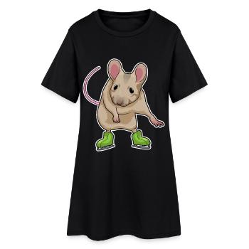 Mouse Ice Skating Skates - Women’s T-Shirt Dress - black - Front